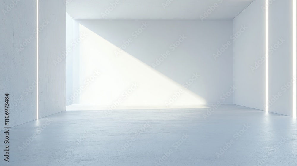 Poster a minimalistic interior space with soft lighting and clean lines.