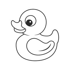 Swan Outline Vector Illustration for Kids Coloring Pages.