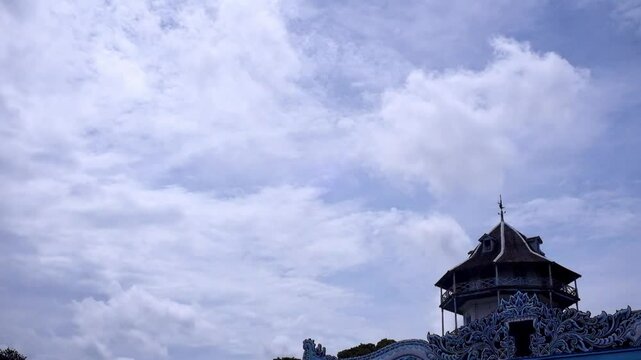 Surakarta, Central Java, Indonesia. November 12, 2024. timelapse of the atmosphere in front of the Kasunanan Palace in Surakarta in the morning