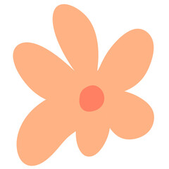 Hand drawn doodle flower shape element