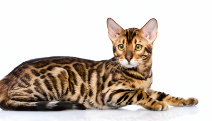 Obraz premium bengal cat isolated on white