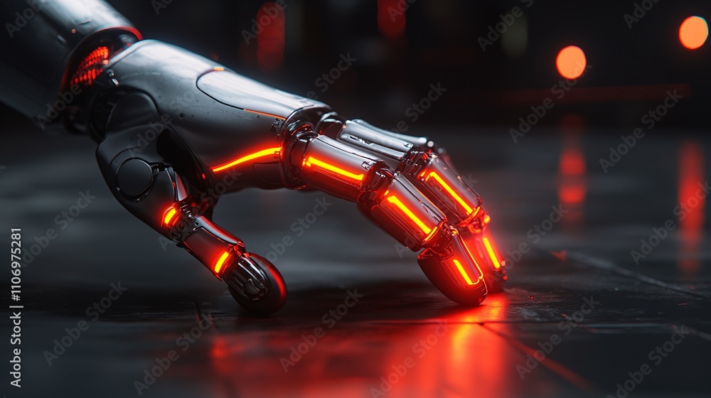 Poster A futuristic business setting featuring seamless integration of SaaS tools and automation Stock Photo with side copy space