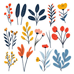 Nature Inspired Abstract Grass and Floral Design Pack
