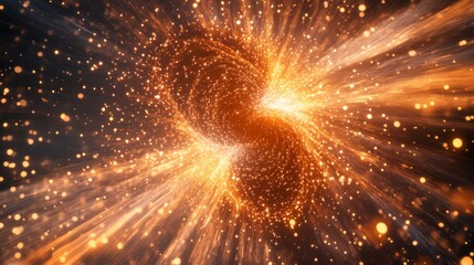 Naklejka premium Abstract glowing spheres, energy burst.