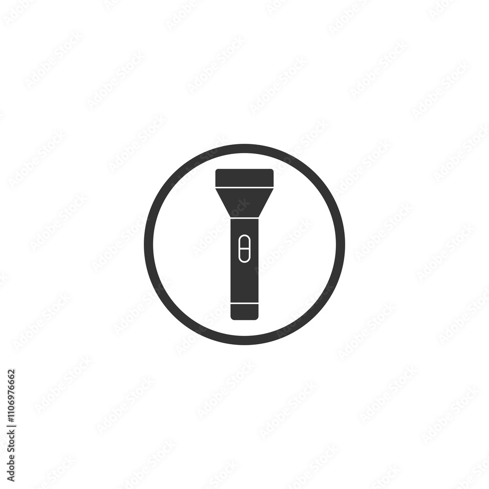 Poster flashlight icon isolated on transparent background