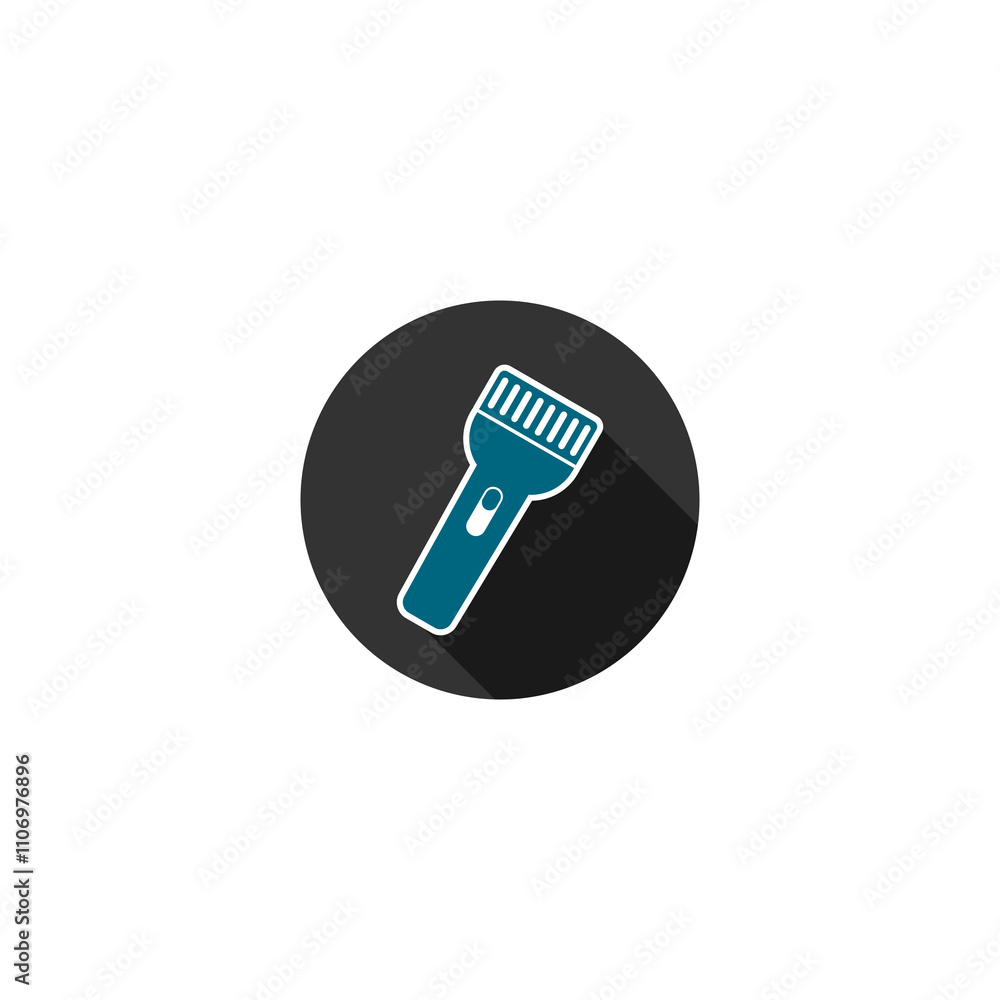 Poster flashlight icon isolated on transparent background