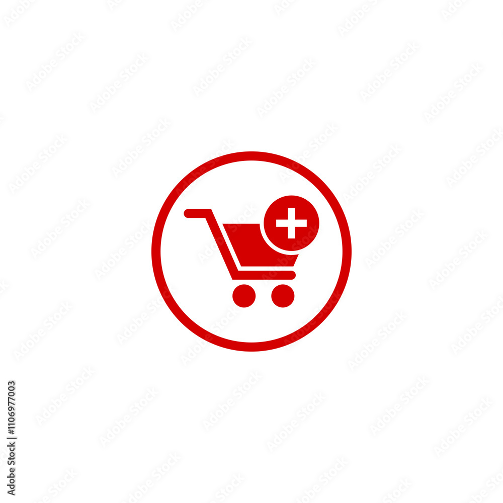 Poster flat add to cart icon isolated on transparent background