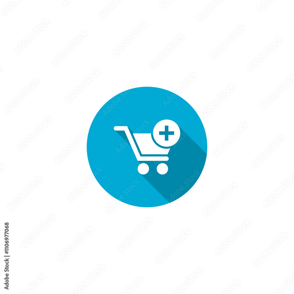 Poster flat add to cart icon isolated on transparent background