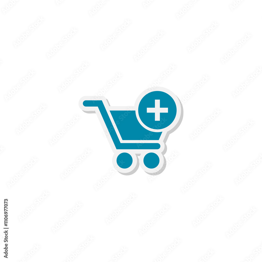 Poster flat add to cart icon isolated on transparent background