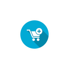 Flat add to cart icon isolated on transparent background