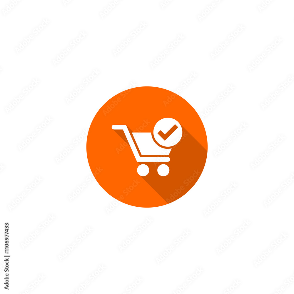 Poster shopping cart in trendy design style icon isolated on transparent background
