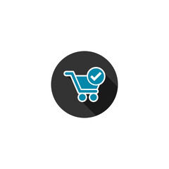 Shopping cart in trendy design style icon isolated on transparent background