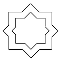 black and white star