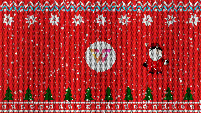 Christmas Knit Sweater Santa Walking Logo Reveal 102 1:1 16:9 9:16