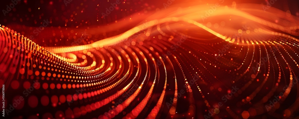 Poster abstract red orange light wave pattern design