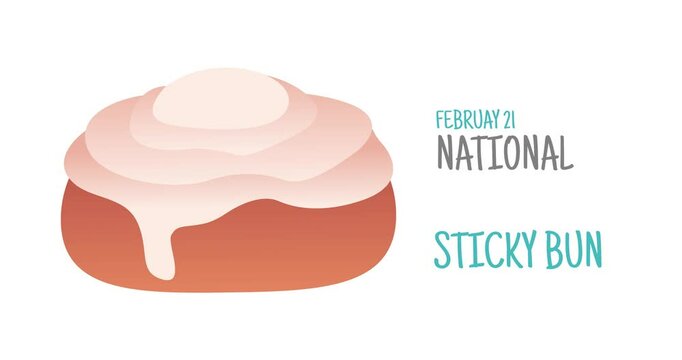 national sticky bun day motion video, ideal for national sticky bun day celebration