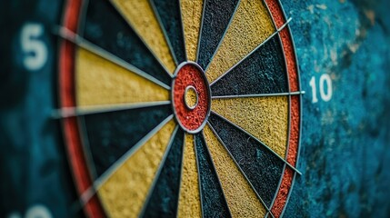 Close-up of a Dartboard's Bullseye and Surrounding Sections