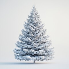 Obraz premium A snowy Christmas tree with festive decorations in a winter holiday setting
