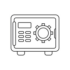 safe box line icon with white background vector stock illustration