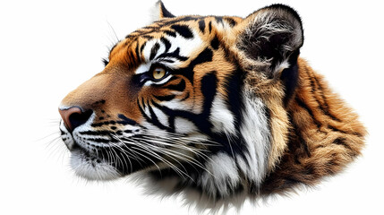Fototapeta premium Majestic Tiger Head, Wild Cat Portrait, Orange Fur, Stripes, Powerful Predator, Wildlife Beauty
