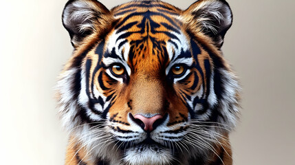 Obraz premium Majestic Tiger: Close-Up Portrait of Wild Cat's Intense Gaze