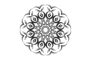 Monochromatic Mandala Design with Concentric Lotus Petals

