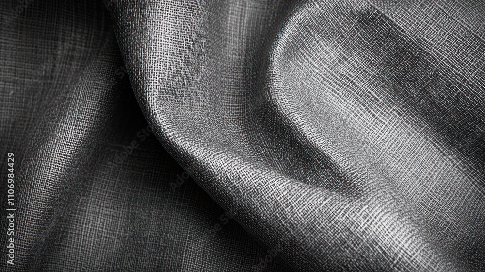 Aufkleber Close-up of textured gray fabric showcasing intricate weave patterns.