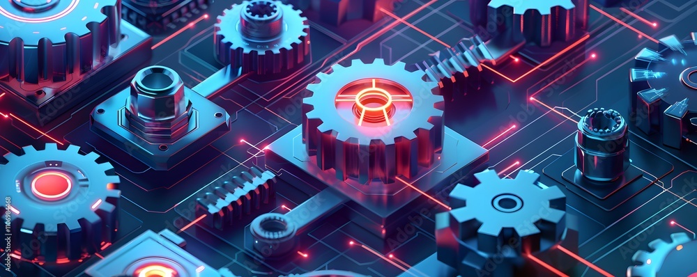 Poster interconnected gears and circuitry system design