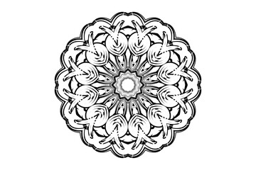 Intricate Mandala Featuring Floral Motifs and Geometric Shapes
