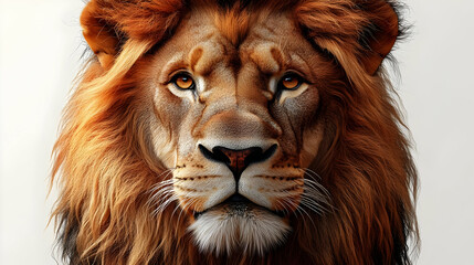 Fototapeta premium Majestic Lion's Gaze: Wild African King's Intense Stare, Powerful Symbol of Nature's Majesty