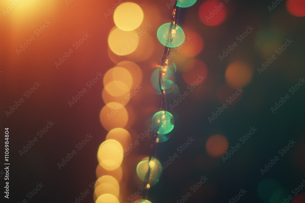 Poster a dreamy bokeh effect with colorful lights creating a warm, festive atmosphere.