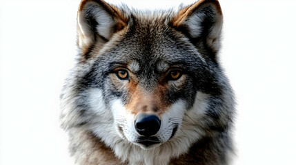 Obraz premium Majestic Wolf: Wild Eyes, Gray Fur, Intense Gaze