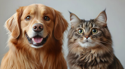 Golden Retriever and Maine Coon Cat: Best Friends Forever