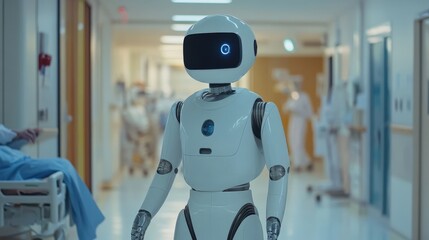 Autonomous robot nurse aiding patients in a hospital