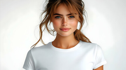 Fototapeta premium Woman's Beauty: Hairstyle, Makeup, and Fashion