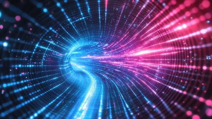 Blue and Pink Light Tunnel
