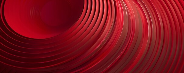 Abstract Red Swirling Circular Layers Design