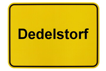 Illustration eines Ortsschildes der Gemeinde Dedelstorf in Niedersachsen