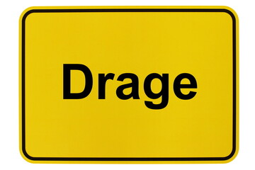 Illustration eines Ortsschildes der Gemeinde Drage in Niedersachsen