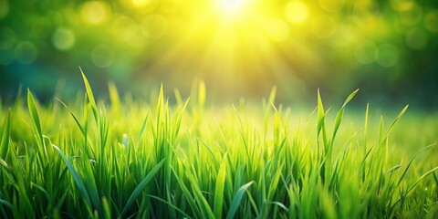 Lush Green Grass Texture in Natural Setting with Copy Space for Creative Designs and Presentations Focused on Nature and Outdoors