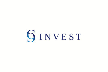 modern symbol invest logo design vector illustration. simple 69 letter iconic logo vector design for invest, finance, business, profit and marketing isolated on white