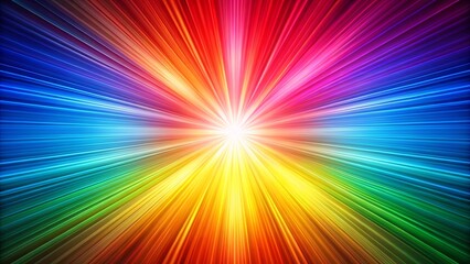 Obraz premium Vibrant Rainbow Burst An Abstract Design of Color and Light Streaks