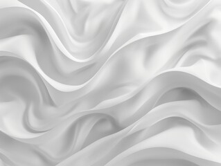 Obraz premium The image is a white fabric with a wave pattern. The fabric is smooth and flowing, giving the impression of a gentle, calming effect. The white color of the fabric