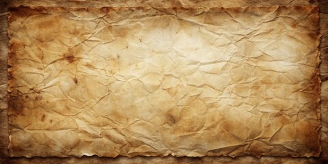 Aged and Wrinkled Paper Texture  A Background of Brown and Beige Tones with Burned Edges