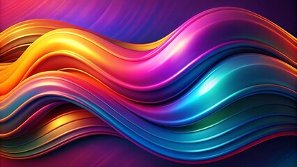 Obraz premium Abstract Colorful Swirling Waves of Vibrant Hues and Smooth, Glossy Texture