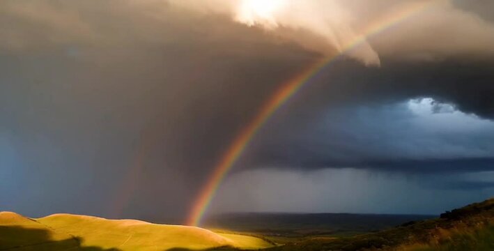 rainbow over the river