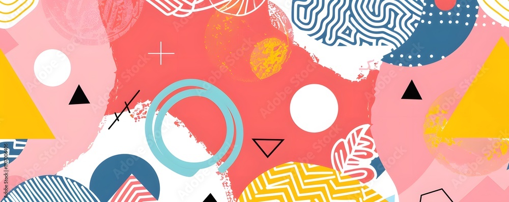 Poster abstract colorful geometric pattern design