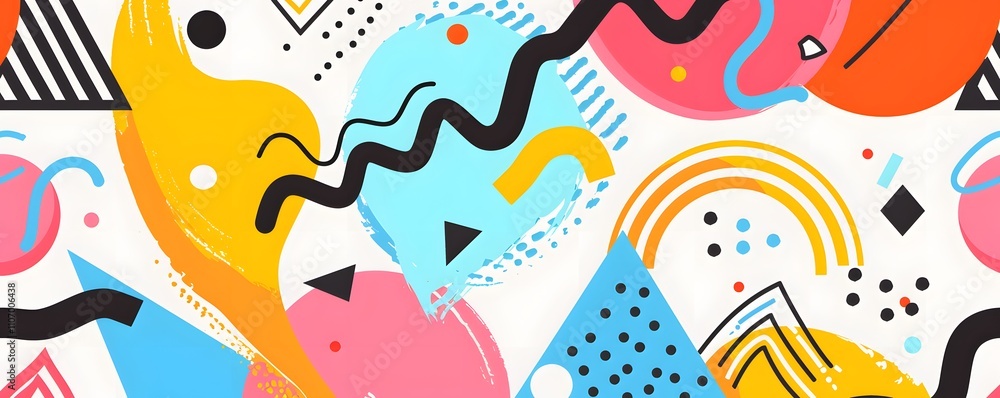 Poster abstract colorful geometric shapes pattern design