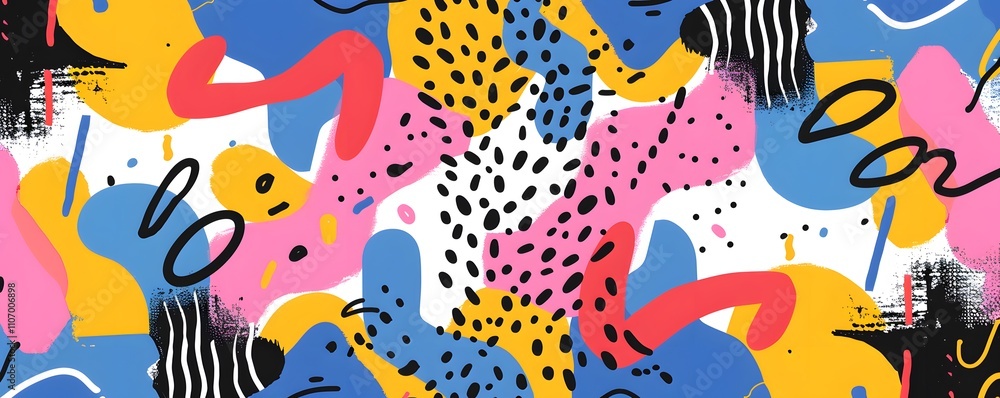 Poster abstract colorful shapes pattern design