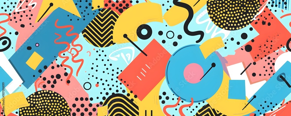 Poster abstract colorful geometric shapes pattern design